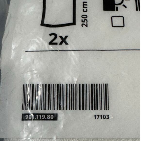 IKEA Lill Sheer Curtain Panels White Polyester Netting Set of 2 98x110" NEW - Picture 5 of 8